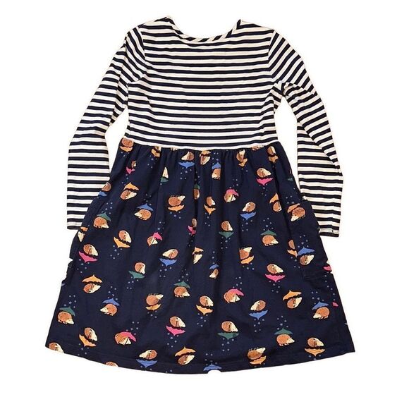 Hanna Andersson sz 12 Y rainy day hedgehog striped dress 2018 - Picture 5 of 7